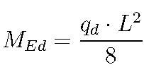 M_{Ed} = \frac{q_d \cdot L^2}{8} 