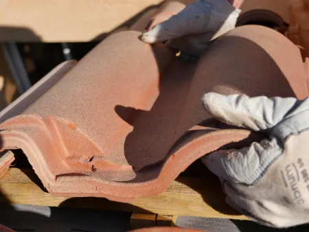 La pose des tuiles 
