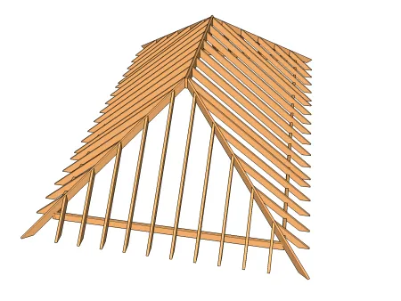 Anatomie d'une charpente de toiture à arêtes