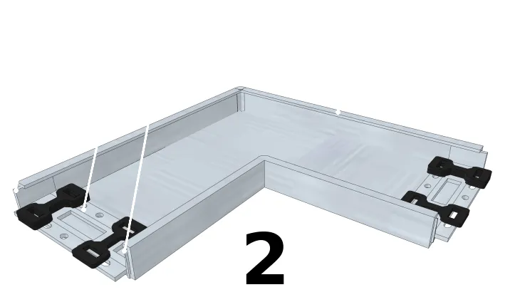 Insérer les pièces de jonction dans la couvertine d’angle