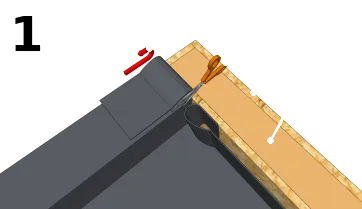 Découper et plier la membrane dans les angles de l’acrotère.