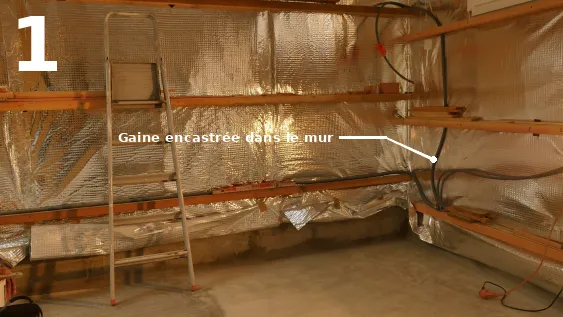 Mise en place des gaines électriques