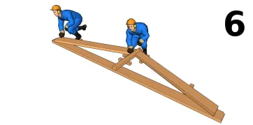 Assembler le premier entrait, le poinçon et les arbalétriers