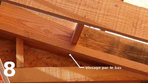 Fixation des aboutages avec la lisse haute du mur 