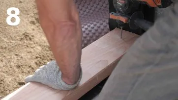 Pré-perçage de la lisse basse et du béton