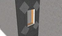 Pose des treillis en fibre de verre dans les ouvertures