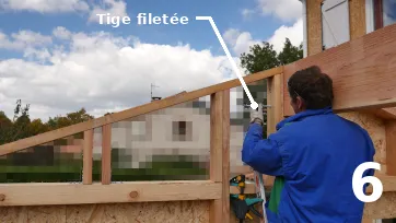 Fixation des pannes avec l’ossature des murs