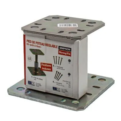Pieds de poteau réglables en HAUTEUR - Réf. KIT FIX PPRC