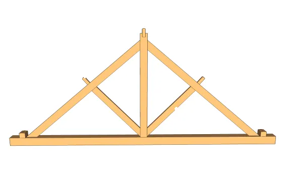 Contrefiche dans une ferme à une panne intermédiaire