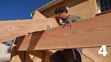 Vissage de la partie haute des chevrons