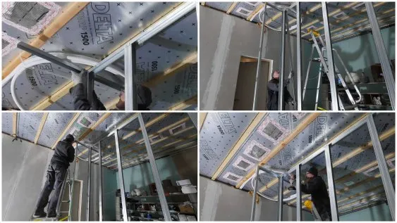 Mise en place des autres éléments de la structure sur le retour d’angle