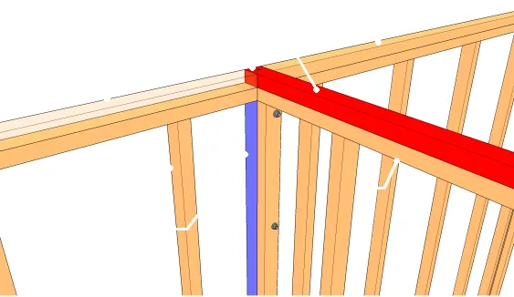 Jonction avec un mur intérieur