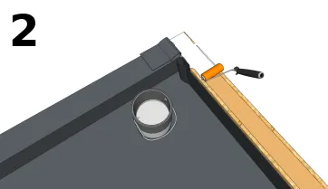 Appliquer de la colle sur la partie interne et le rebord de l’acrotère