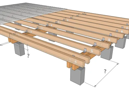 Cas d'une plateforme en bois simple (Terrasse en bois ou mezzanine)