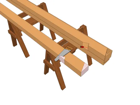 Préparation des éléments d'une charpente de toiture