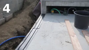 Mise en place de la bande d’arase avec les 2 boudins (2B) EPDM