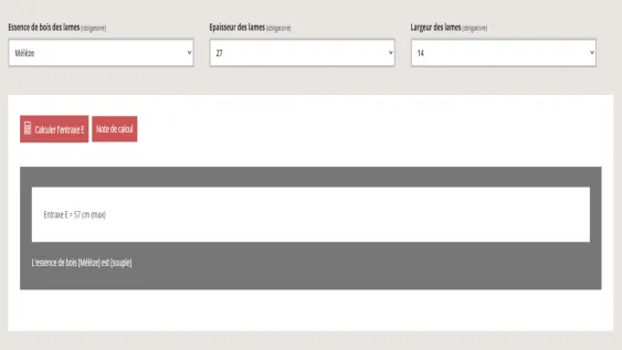 Détermination de l’entraxe des lambourdes