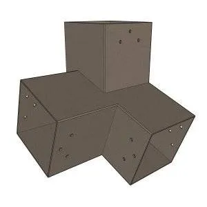 Connecteur SUNDIY pente 20° Gris Taupe RAL 7006 - 120mm à 3 directions - Forme L4