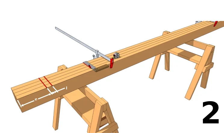 Option 2&nbsp;: créer des repères sur les pannes