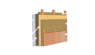 Voile de contreventement entre les deux isolants et isolant secondaire rigide