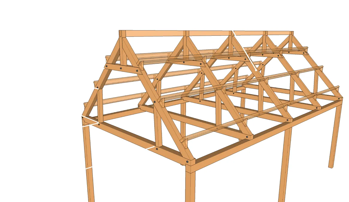 Exemple de charpente à comble habitable