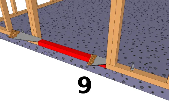 Découper la lisse afin de dégager le seuil