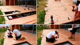 Fixation des lames du platelage