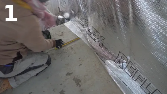 Repérage de l’épaisseur du doublage du mur 