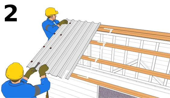 Pose de la première feuille