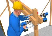 Vignette de l'article : La pose d'une panne moisée sur poteau