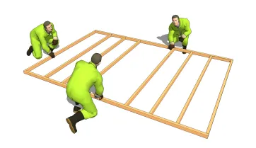 Assemblage des éléments qui constitue le pan des murs