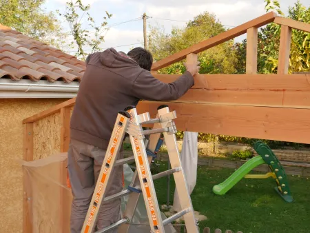 Montage du mur pignon adossé