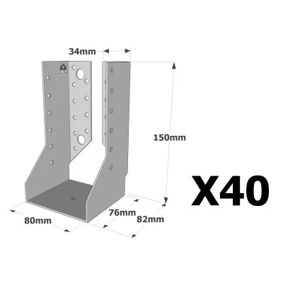 Sabots à ailes intérieures, gamme SAI CLASSIQUE (épaisseur 2mm) - Réf. SAI380/80/2_40