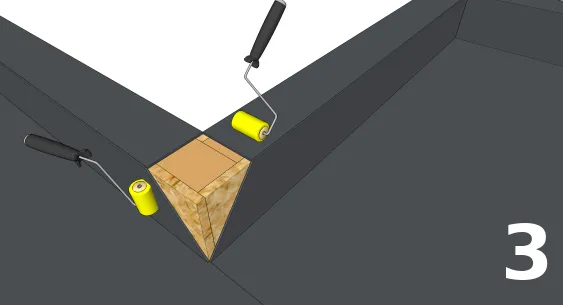 Mettre la membrane EPDM en appuyant assez fortement