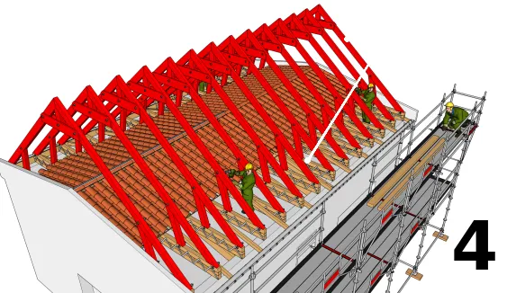 Mettre en place la nouvelle charpente