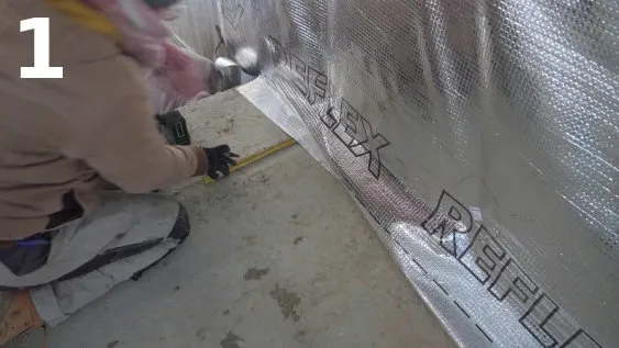 Repérage de l’épaisseur du doublage du mur 