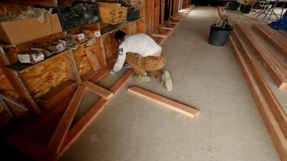 Mise en place des montants et des diagonales