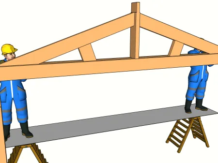 L'assemblage de la ferme aux poteaux