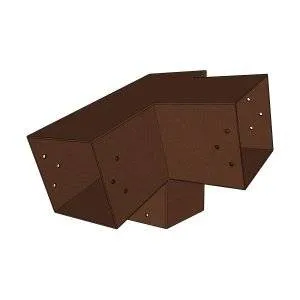 Aperçu du connecteur SUNDIY pente 20° Corten RAL 8011 - 120mm à 3 directions - Forme L2