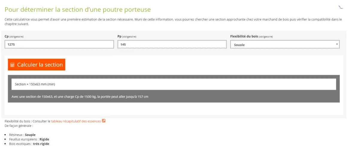 Pour déterminer la section d’une poutre porteuse