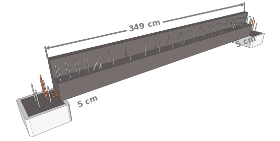 Calcul de la longueur d’une longrine à becquet (sur l’axe A sur le plan ci-dessus)