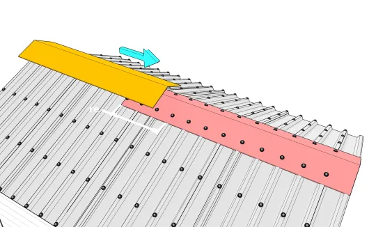 Recouvrement du faîtage