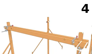 Fixer les poutres provisoirement avec des serre-joints