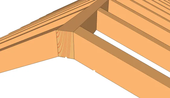 Variante : panne faîtière en sandwich