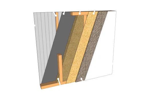 Revêtement en enduit hydraulique sur panneau de fibragglo