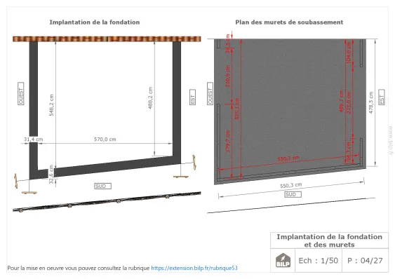 Implantation de la fondation et de la dalle