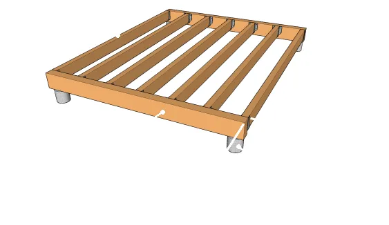 Quatre appuis sous une plateforme