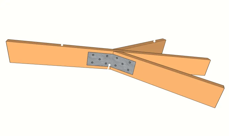 Liaison arêtier - empannon