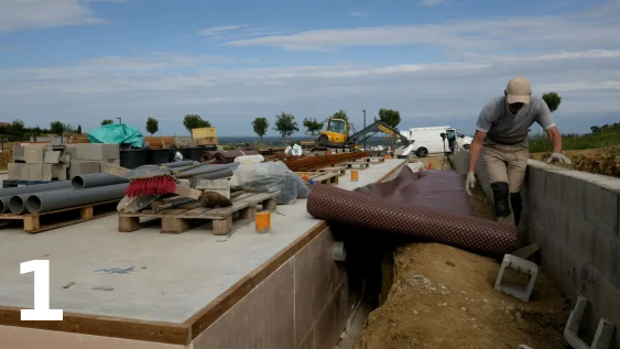 Installation de la membrane d’étanchéité