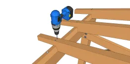 Vis ou pointe + encoche perpendiculaire à la sablière